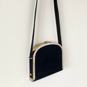 Vintage Black Velvet Crossbody Purse
